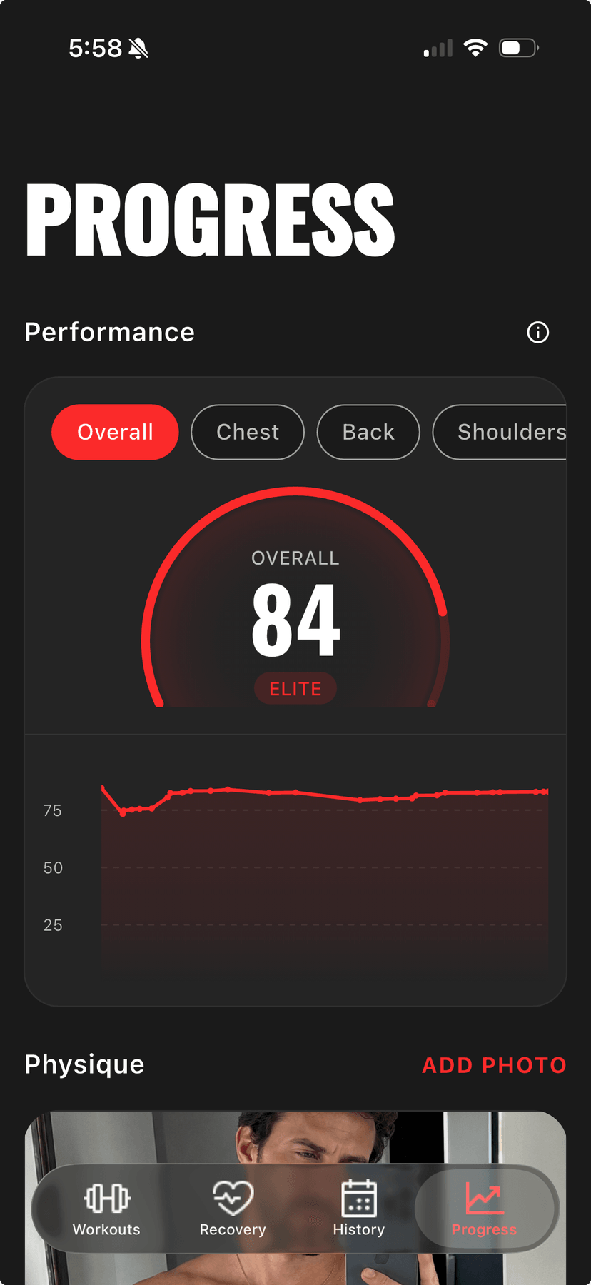 225 progress screen