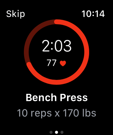 Apple Watch rest timer with heart rate